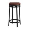 Swivel Bar Stool, 24"H Counter Stool with PU Cushion & Footrest, Kitchen, Dining Room, Bar - 3 of 4