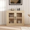 70.8" Sideboard Buffet Cabinet, Mid Century Modern Accent Cabinet with 4 Doors, Wood Coffee Bar Media Console Credenza for Kitchen, Brown - 3 of 4