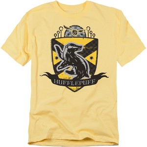 Harry Potter Hufflepuff Quidditch Shield Adult T-Shirt Banana Large - 1 of 4