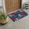 HomeRoots 16" X 30" Blue Red And White Octopus Indoor Coir Door Mat - 2 of 4