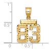 Black Bow Jewelry 14k Yellow Gold, Varsity Collection, Small D/C Pendant Number 83 - 2 of 3