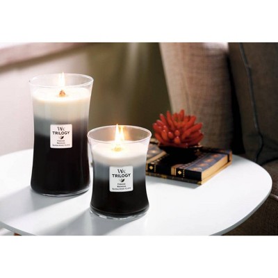 Amber Warm Woods Trilogy Large Soy Jar Candle with Wooden Wick