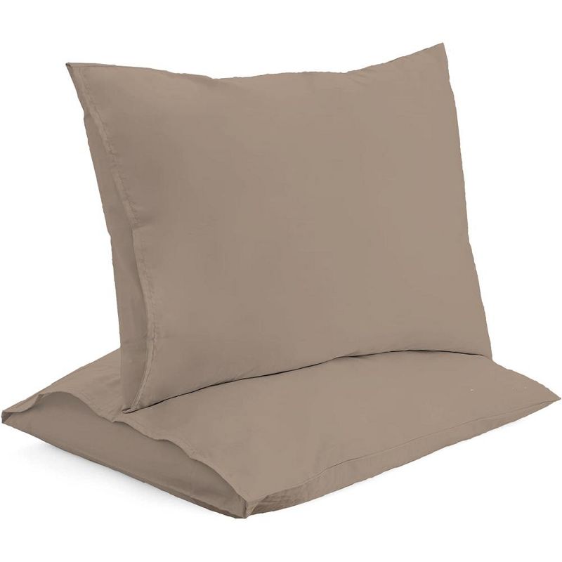 Superity Linen Standard Pillow Cases - 2 Pack - 100% Premium Cotton - Envelope Enclosure - Taupe, 1 of 5