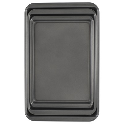 GoodCook Ready Set of 3 Nonstick Sheet Pan Set Dark Gray