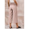 ECUPPER Womens Cotton Cropped Pants Loose Fit Wide Leg Capri Casual Plus Size Elastic Waist Trousers - 3 of 4