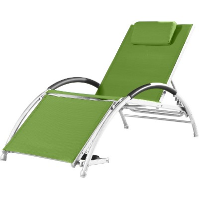 Vivere Dockside Aluminum Sun Lounger in Green