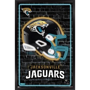 Trends International NFL Jacksonville Jaguars - Neon Helmet 23 Framed Wall Poster Prints - 1 of 4