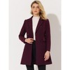 Allegra K Women's Elegant Notched Lapel Double Breasted Long Sleeve Winter Overcoat - 2 of 4
