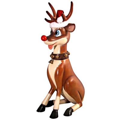 Design Toscano Santa's Red-nosed Christmas Reindeer Statue: Sitting ...