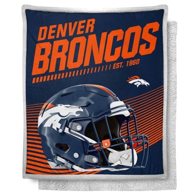 NFL Denver Broncos New School Mink Sherpa Throw Blanket