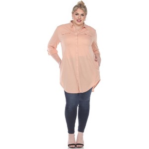 Plus Size Stretchy Tunic -White Mark - 1 of 4