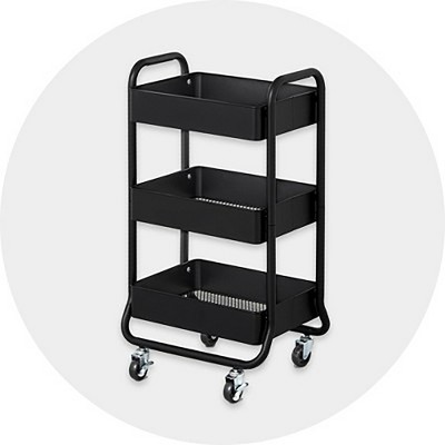 Tangkula 10-drawer Rolling Storage Cart Tools Scrapbook Paper Organizer On  Wheels Black Gradient : Target