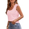 Imily Bela Womens Cap Sleeve Scoop Neck Casual Solid Color Basic T Shirt Blouses Tank Tops - 3 of 4