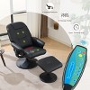 PU Leather Massage Recliner Chair with Ottoman and Heated Seat,360° Swivel and 140° Adjustable Backrest Recliner-The Pop Home - 3 of 4