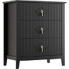 2Pcs Wood Nightstand Fluted Dresser for Bedroom, 27.5" Wide 3-Drawer Bedside Tables, Modern Chest of Drawers, Storage End Table Living Room, Hallway - 4 of 4