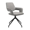 Armen Living,Swivel Upholstered Dining Chair in Gray Fabric with Black Metal Legs - Set of 2 - 2 of 4