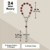 Juvale 24 Pack Small Catholic Rosary Bracelet, Prayer Beads for Baptism Christening, 8 Colors & Crucifix Designs - 4 of 4
