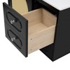 30" Rattan Bathroom Vanity with Sink, Cottage Country Wall Mount Floating Bathroom Vanity with Storage Cabinet - 2 of 4
