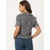 INSPIRE CHIC Women's Tweed Cropped Length Summer Short Sleeve Shirt with Tassel - 4 of 4