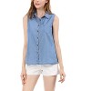 Allegra K Women's Single Breasted Casual Office Sleeveless Shirt - 3 of 4