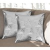 HomeRoots Set of Two 18" Gray and Silver Abstract Cowhide Throw Pillows with Glitter - 2 of 4