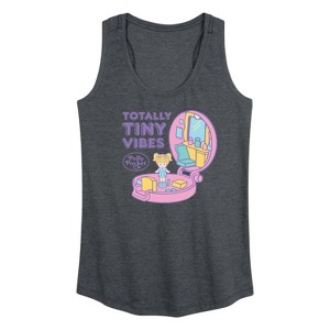 Women's Polly Pocket Totally Tiny Vibes Graphic Racerback Tank - Heather Charcoal - 2 X-Large - 1 of 4