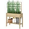 Outsunny Wooden Raised Planter Box with Trellis, Raised Flower Bed with Storage Shelf, Outdoor Garden Planter for Vegetables, Flowers, Herbs - 4 of 4