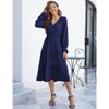 Coolmee Women's Bohemian Dress Casual Long Sleeve V Neck Dress Floral Flowy Maxi Dresses Tiered Cocktail Dress - 2 of 4