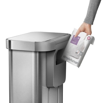 Brushed Stainless Steel 12 Gallon Rectangular Step Trash Can