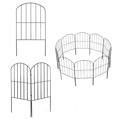 iMountek"10Pcs Rustproof Iron Wire Arched Garden Fence, 12.59”x23.93” Animal Barrier for Yard & Patio"Black - image 1 of 4