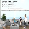 Aghana Digitals 15ft Double-Sided Cream White Patio Umbrella with UPF30+ UV Protection, Crank Lift, - 3 of 4