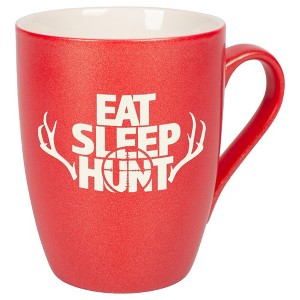 Elanze Designs Eat Sleep Hunt Crimson Red 10 ounce New Bone China Coffee Cup Mug - 1 of 4