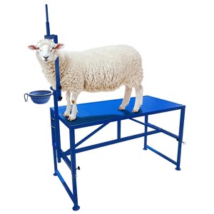 Goat Milking Stand with Feeder, Goat Stand for Trimming Hooves, with Adjustable Head Piece and Legs, 600 Lbs for Small Sheep and Goat - 1 of 4