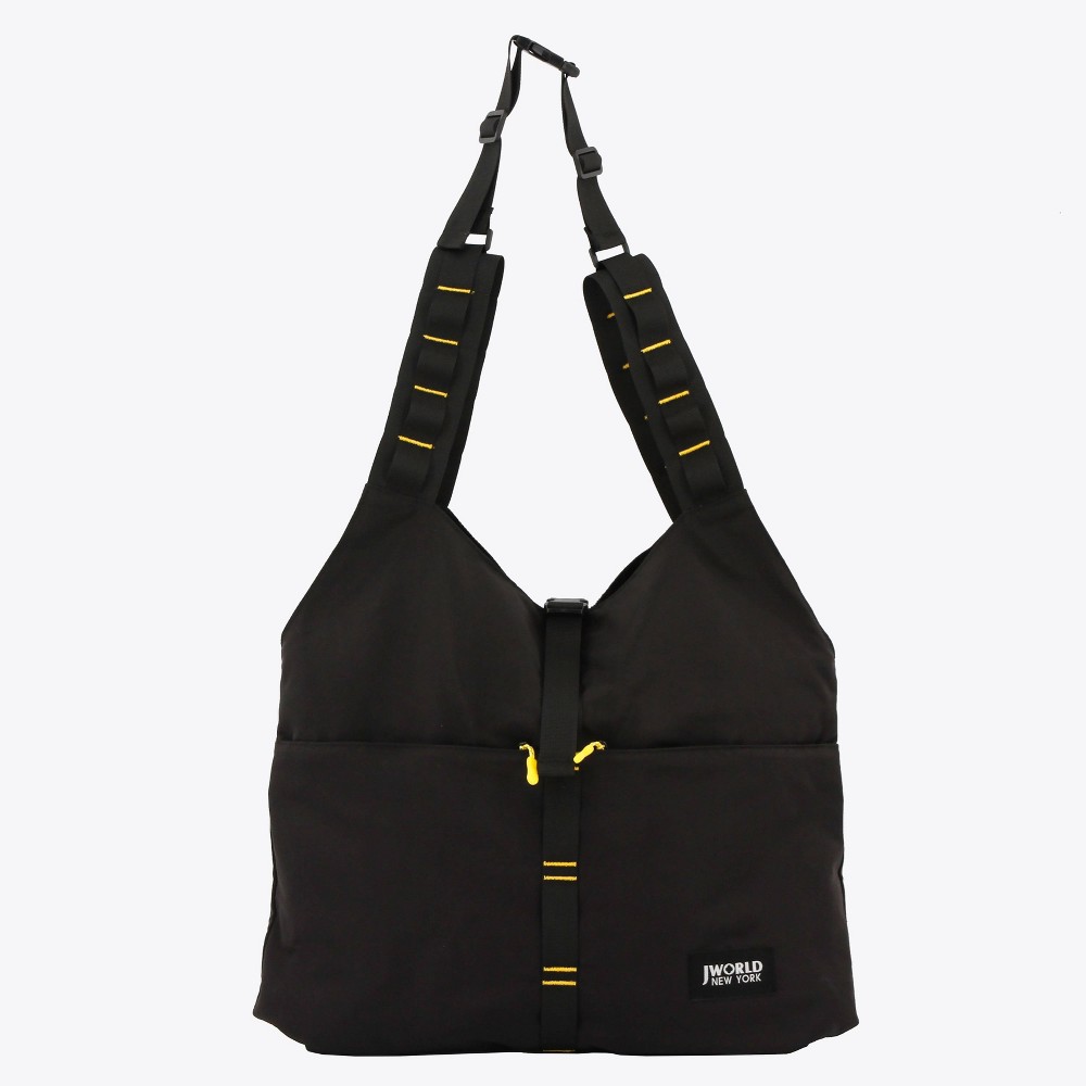 Photos - Women Bag JWorld UtilTote Sling Pack - Black/Yellow: Water-Resistant, Gender Neutral