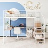 Streamdale Metal Loft Bed with Desk, Ladder and Wardrobe, White - 2 of 4