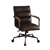 APRILSOUL Harith Antique Top Grain Leather Executive Chair High-Back Swivel Adjustable Wooden Arms Office Desk Task - 4 of 4