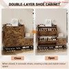 Entryway Shoe Cabinet w/ 2 Flip Drawers & Padded Seat Cushion, Narrow Shoe Organizer Rack - 4 of 4