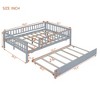 NicBex Twin/Full Size Daybed Wood Bed Frame with Trundle and Fence Guardrails for Bedroom,Living Room,Apartment - 3 of 4