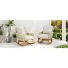 Okak 15" Contemporary Wiker Rocking Chair Patio Accent Chair with 4" Polyester Cushion,Set of 1/2,Recliner Chair for Porch,Backyard,300lbs Max - 3 of 4