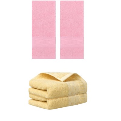 REGALWOVEN 4 Pcs Solid Soft Absorbent Hand Towel for Bathroom 14" x 30"