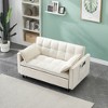 54.3" Fabric 2-Seater Sofa Bed with 2 Pillows & High-Density Sponge Cushioning - 3 of 4