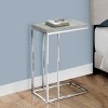 FONTOI End Tables C Shaped, Space Saving, Side Table for Living Room Bedroom, Modern Laminate with Metal Frame, Gray, 26"*13"*5" - 2 of 4