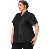 Agnes Orinda Women's Plus Size Short Sleeve V Neck Chest Pocket Solid Button Down Shirts - 3 of 4
