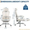 Ergonomic Office Chair with Adjustable Headrest, Lumbar Support & Retractable Footrest - Home Executive Desk Chair - 2 of 4