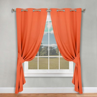 Classic Modern Solid Room Darkening Semi-Blackout Curtains, Grommets, Set of 2 by Blue Nile Mills