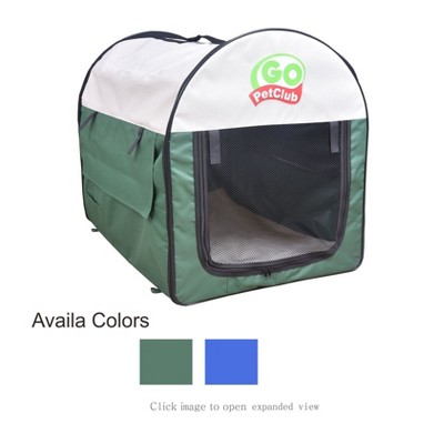 Extra Small Green and White Soft Sided Pet Crate
