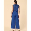 Allegra K Women's Sleeveless Back Tie High Waist Wide Flare Leg Jumpsuits - image 4 of 4