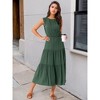 INSPIRE CHIC Women's Summer Sleeveless Crewneck Tiered Casual Flowy Midi Sundress with Pockets - 2 of 4