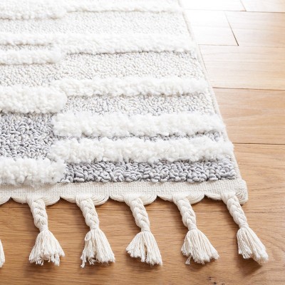 Ivory Diamond Shag Synthetic 4' x 6' Area Rug