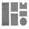 Edge Bath Rug 100% Premium Cotton Ultra-Soft Water Absorbent Tufted Solid Reversible 6 Piece Bathroom Rug Set for Machine Washable Bathmat - 2 of 4